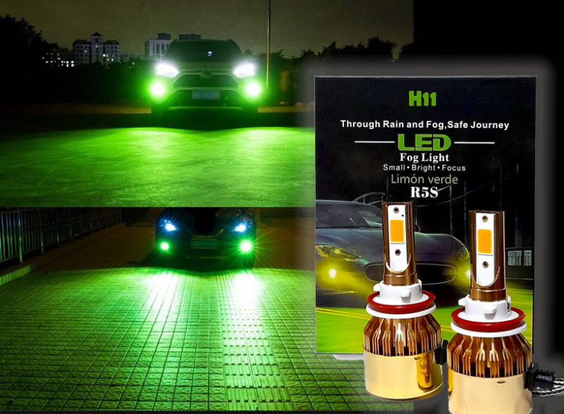 turbo led verde limon h11